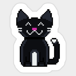 Black Cat Pixel Art 8 bit Sticker